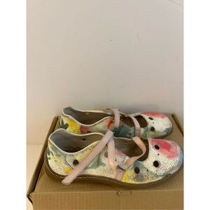 Rieker 42 loafer distressed‎ flowers shoes distressed peeling distressed